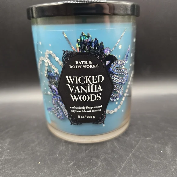 New Unused Wicked Vanilla Woods Jar Candle Single Wick Bath and Body Works 8oz - Picture 3 of 7